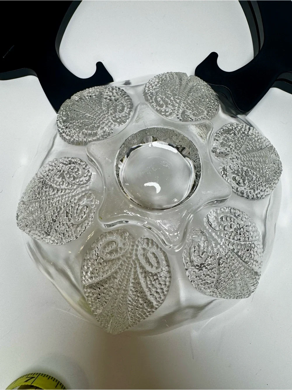 Vintage Clear Art Glass Flower Bowl 2 in 1 Centerpiece Candle Holder